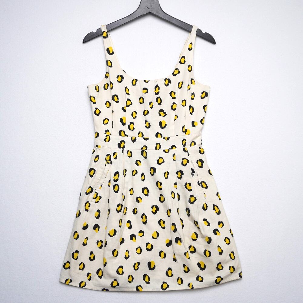 H! by Henry Holland Yellow Leopard Print Sleeveless Dress‎ Size 10 (US 6)